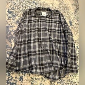 Women’s Plaid Shirt - Grey and Blue